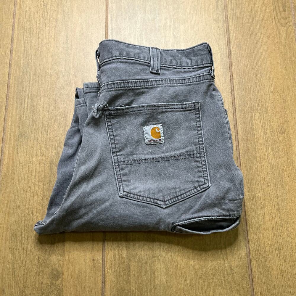 Carhartt Pants Mens Sz 34 Gray Relaxed Fit Workwear Utility Actual Sz 33x29 - Picture 1 of 15